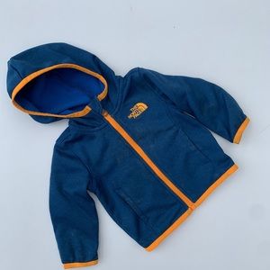 North Face Fleece Zip Glacier Hoodie 3-6 mo